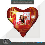 Red Merry Christmas Heart Shaped Pillowcase