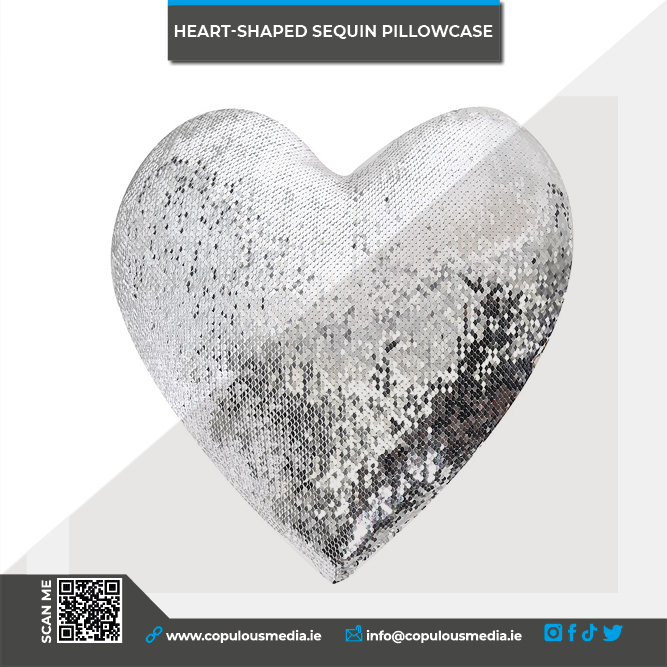 Heart Shaped Sequins Pillowcase/2 Colours - Image 2