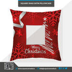 Merry Christmas Flakes Square Shaped Pillowcase