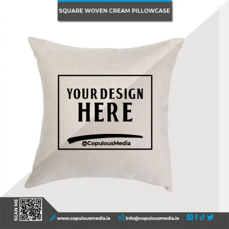 Personalised Square Woven Cream White Cushions