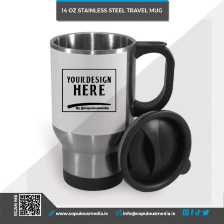 Travel Mug Stainless Steel - White Colour