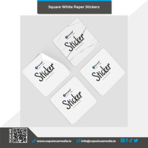 Square White Paper Stickers
