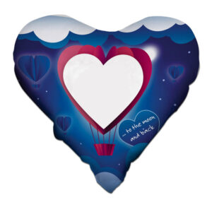 Blue Merry Christmas Heart Shaped Pillowcase