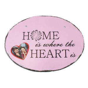 Personalised Photo Slate – Hanging Oval – 20x15cm